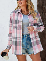 Mia Oversized Plaid Flannel Button-Down Shirt