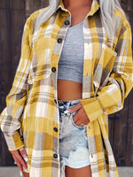 Mia Oversized Plaid Flannel Button-Down Shirt