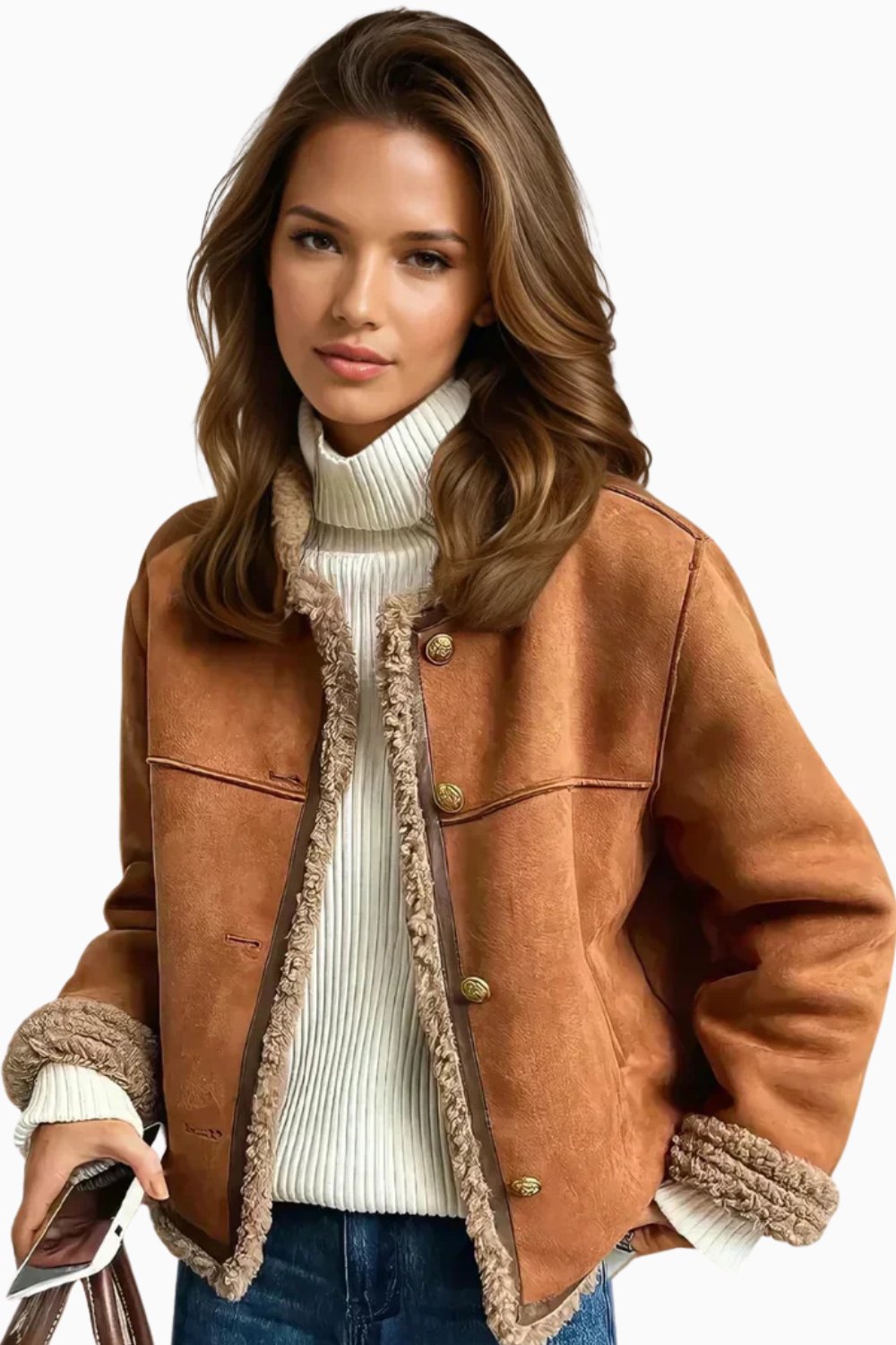 Luisa Oversized Faux Shearling Jacket with Sherpa Lining