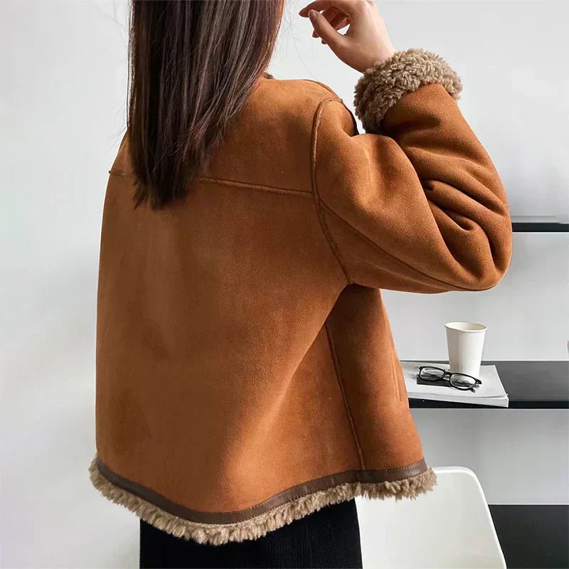 Luisa Oversized Faux Shearling Jacket with Sherpa Lining
