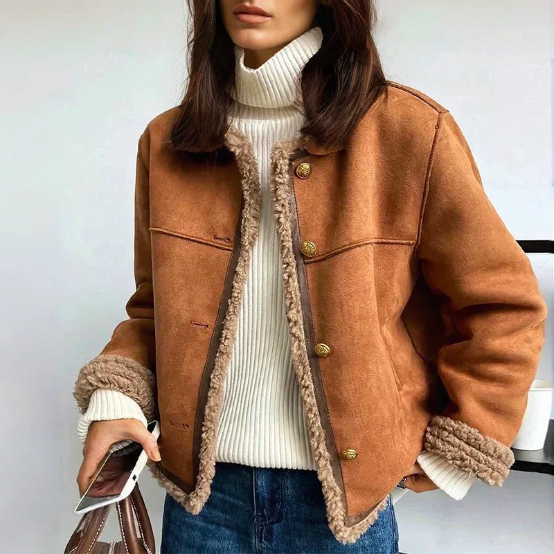 Luisa Oversized Faux Shearling Jacket with Sherpa Lining