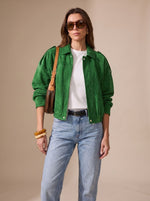 Lena Oversized Cropped Jacket with Metal Buttons