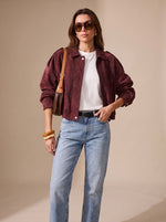 Lena Oversized Cropped Jacket with Metal Buttons