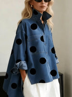 Clara Oversized Long-Sleeve Polka Dot Shirt