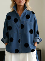 Clara Oversized Long-Sleeve Polka Dot Shirt