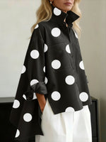 Clara Oversized Long-Sleeve Polka Dot Shirt
