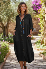 Sophie Oversized Linen Midi Summer Dress