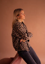 Luisa Oversized Leopard Print Snap Jacket