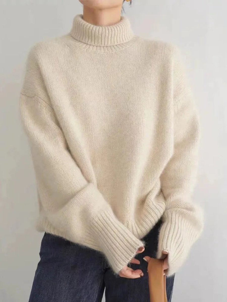 Clara Oversized Wool-Blend Turtleneck Sweater