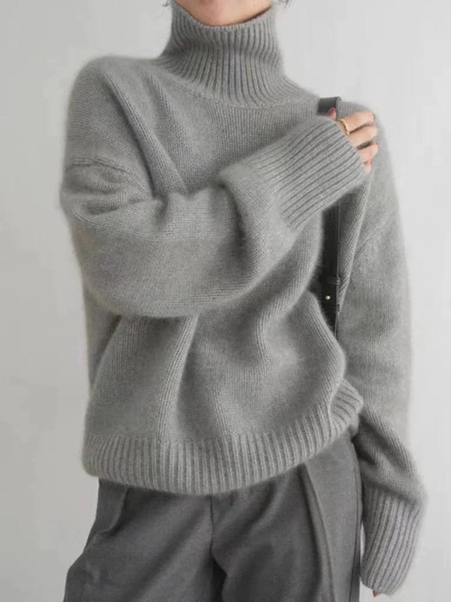 Clara Oversized Wool-Blend Turtleneck Sweater