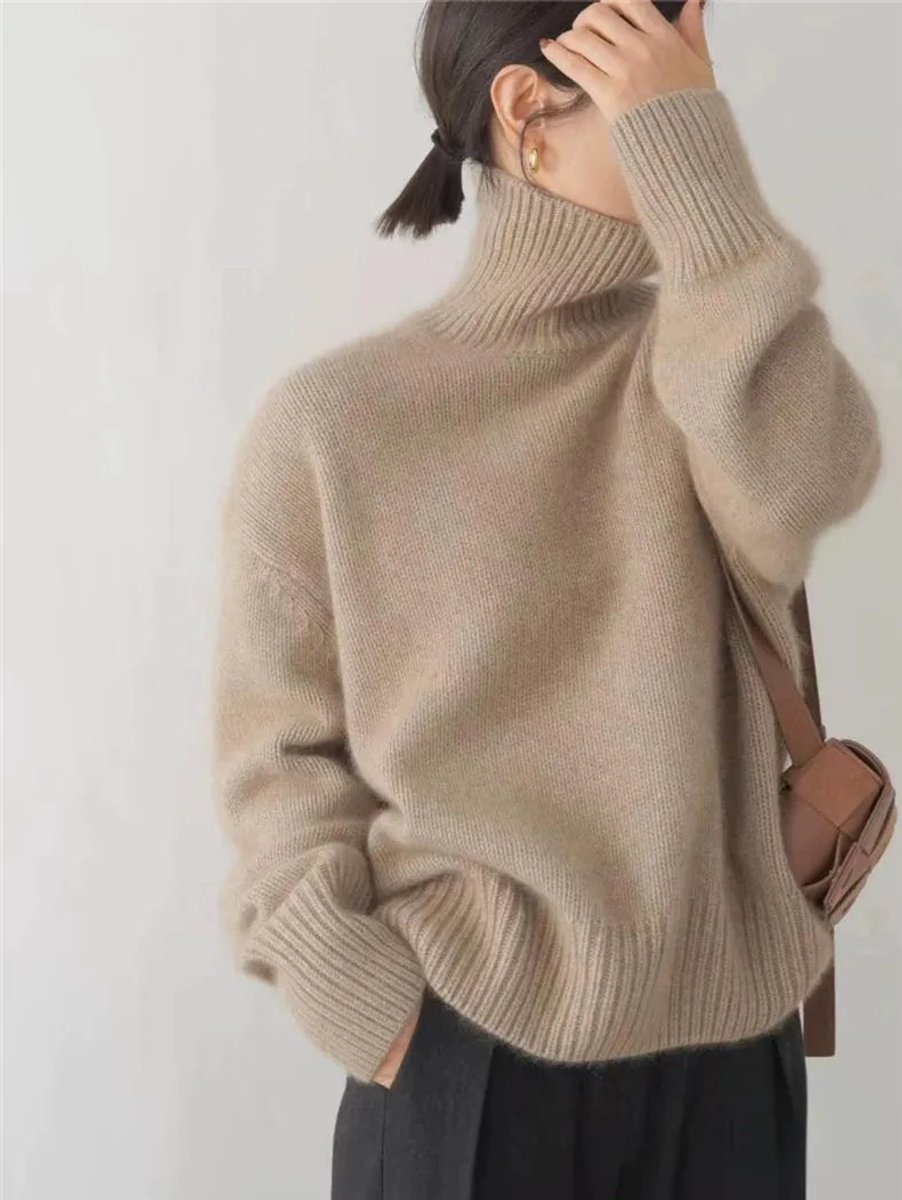 Clara Oversized Wool-Blend Turtleneck Sweater