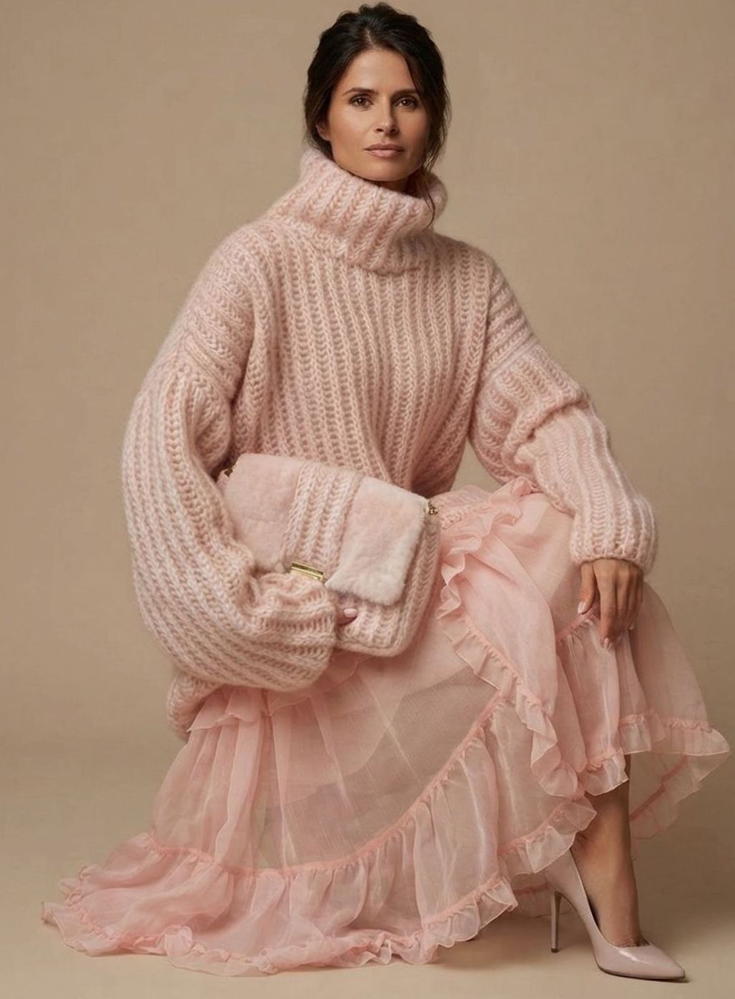 Charlotte Oversized Fluffy Turtleneck Sweater