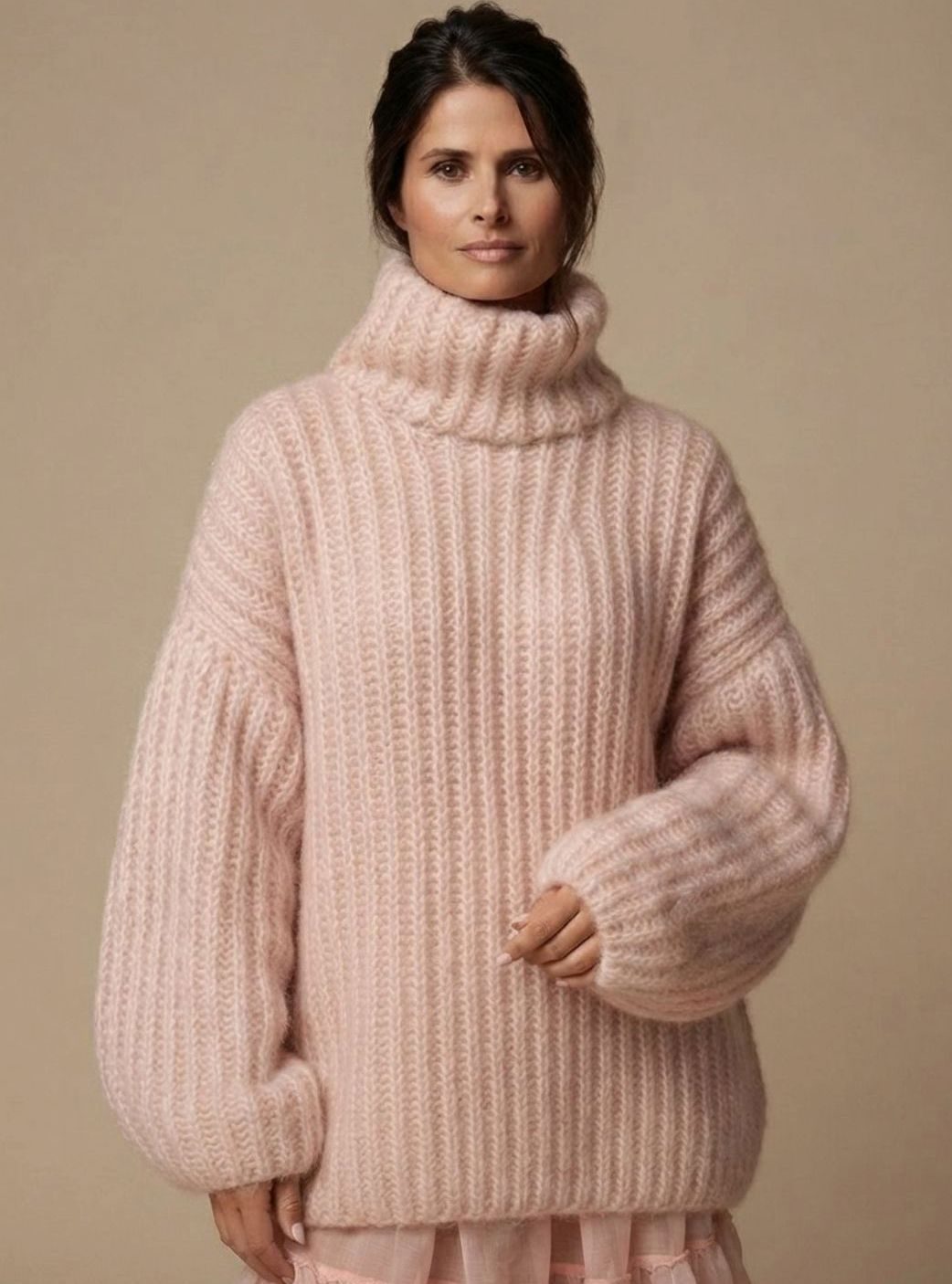 Charlotte Oversized Fluffy Turtleneck Sweater