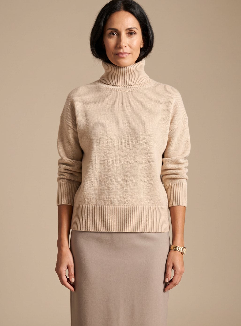 Clara Oversized Turtleneck Knit Sweater Long Sleeve