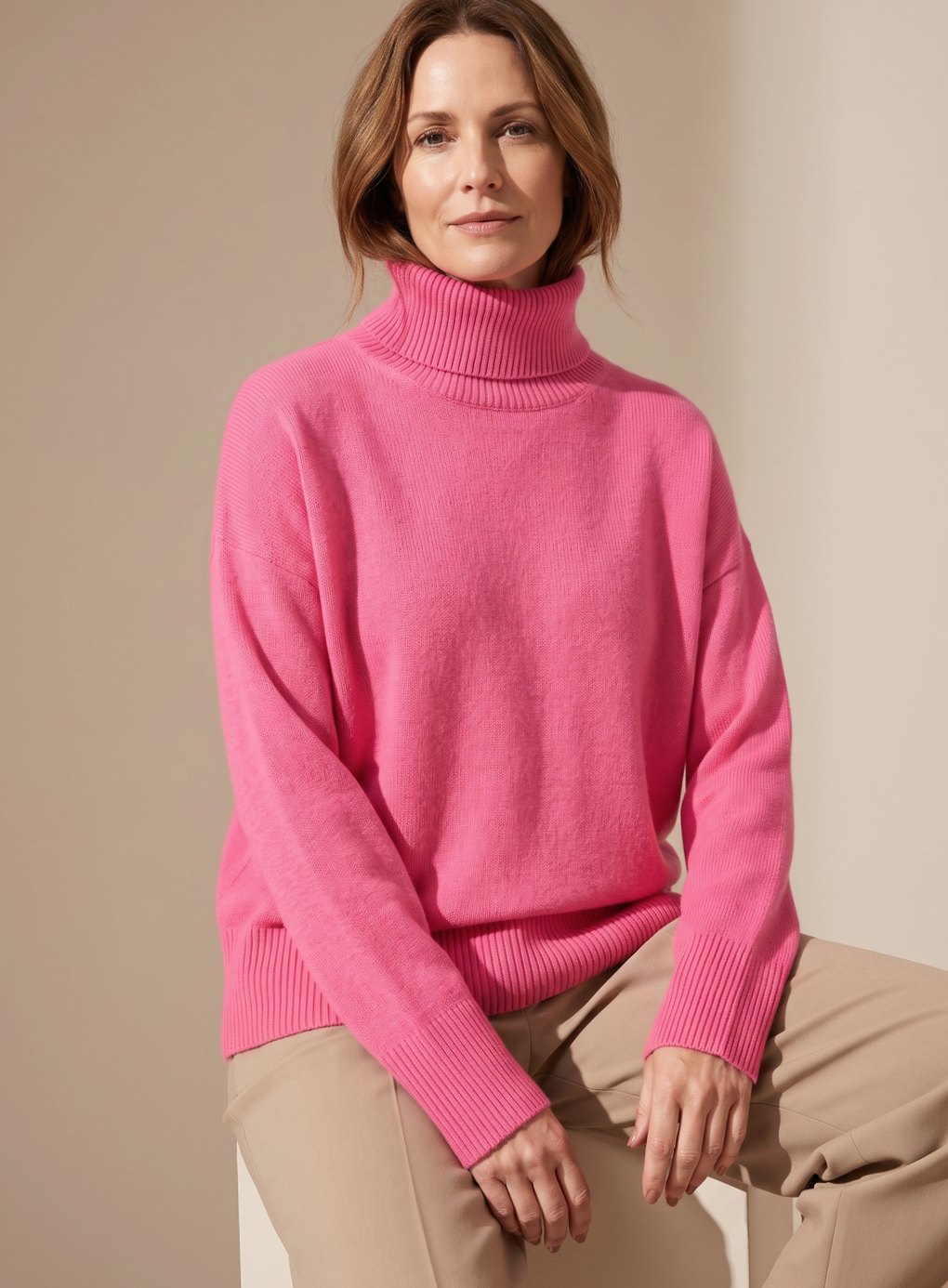 Clara Oversized Turtleneck Knit Sweater Long Sleeve