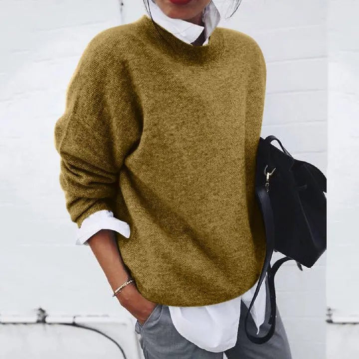 Annika Oversized Cashmere-Blend Crewneck Sweater