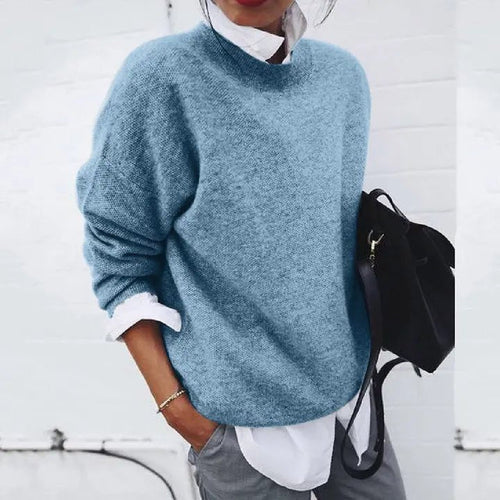 Annika Oversized Cashmere-Blend Crewneck Sweater