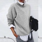 Annika Oversized Cashmere-Blend Crewneck Sweater