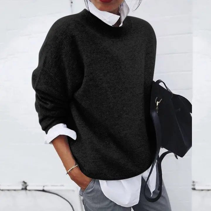 Annika Oversized Cashmere-Blend Crewneck Sweater