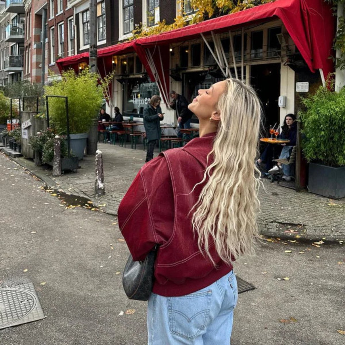 Elisabeth Oversized Faux Leather Bomber Jacket