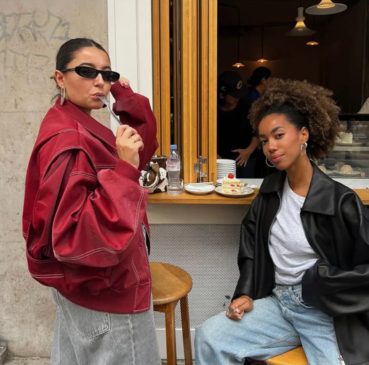 Elisabeth Oversized Faux Leather Bomber Jacket