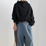 Mia Oversized High-Neck Knit Sweater