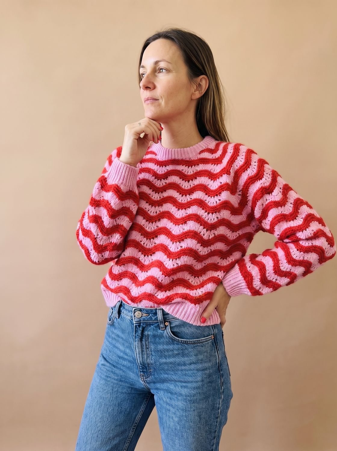 Hannah Oversized Wave Knit Sweater