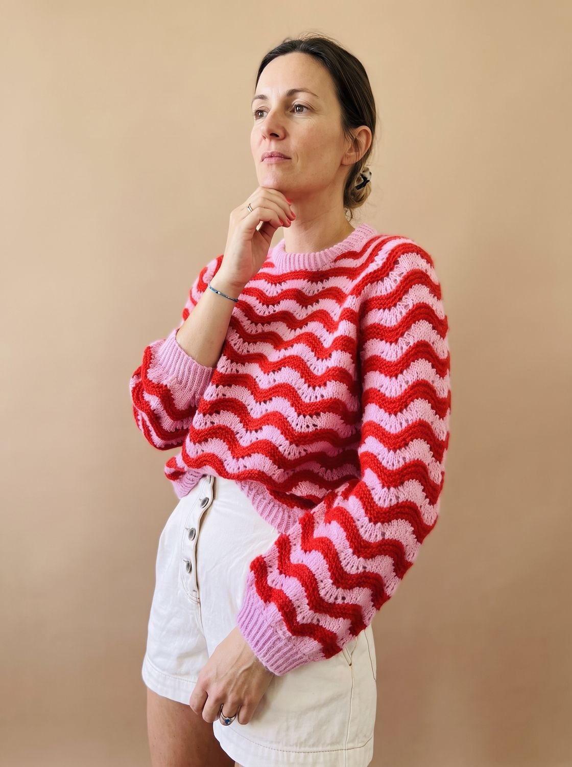 Hannah Oversized Wave Knit Sweater