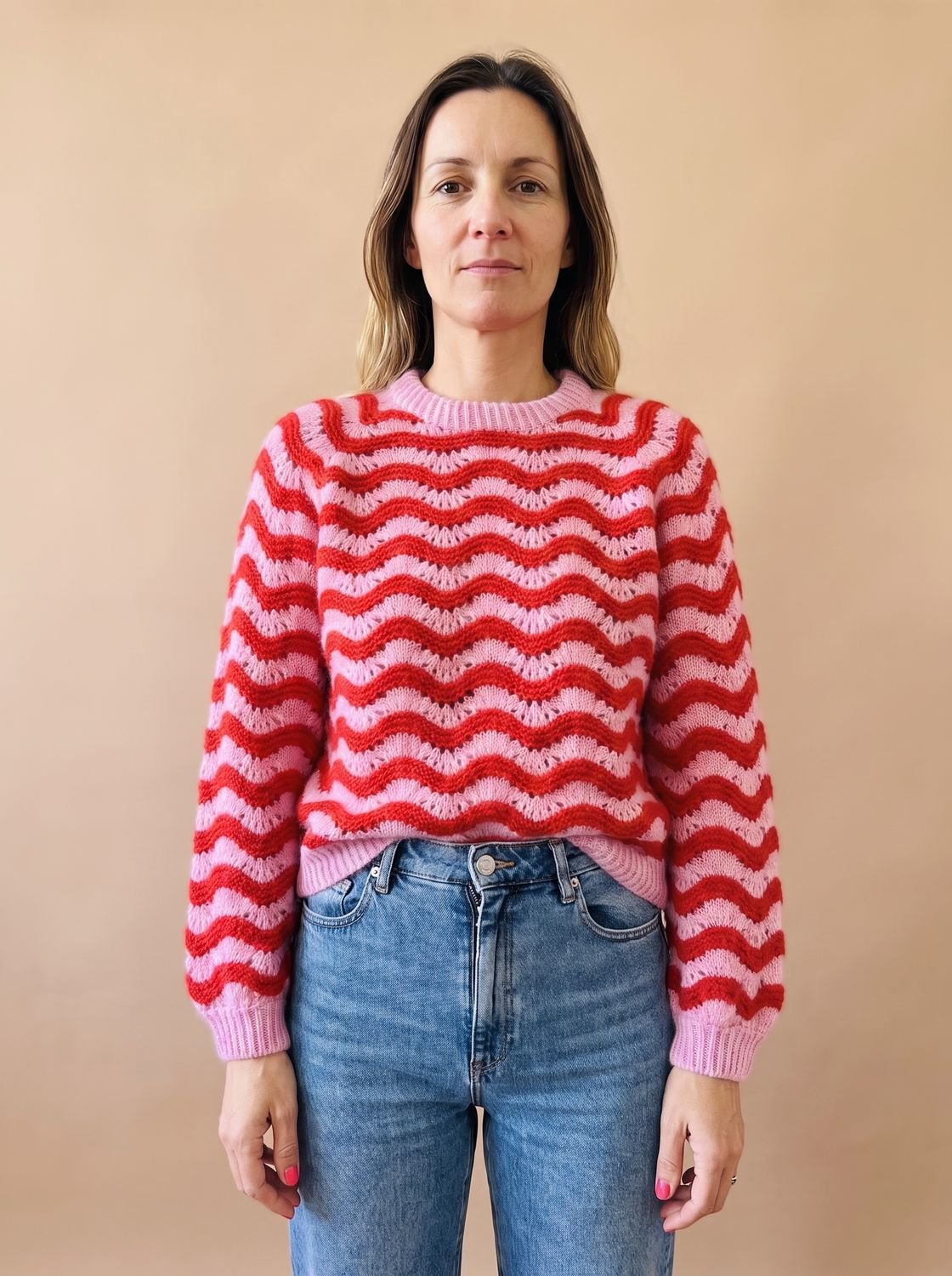 Hannah Oversized Wave Knit Sweater