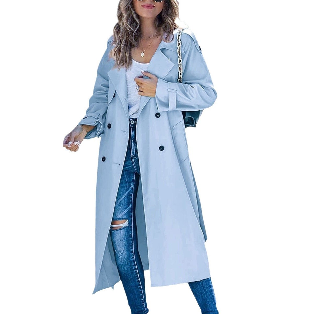 Sophie Oversized Double-Breasted Belted Trench Coat