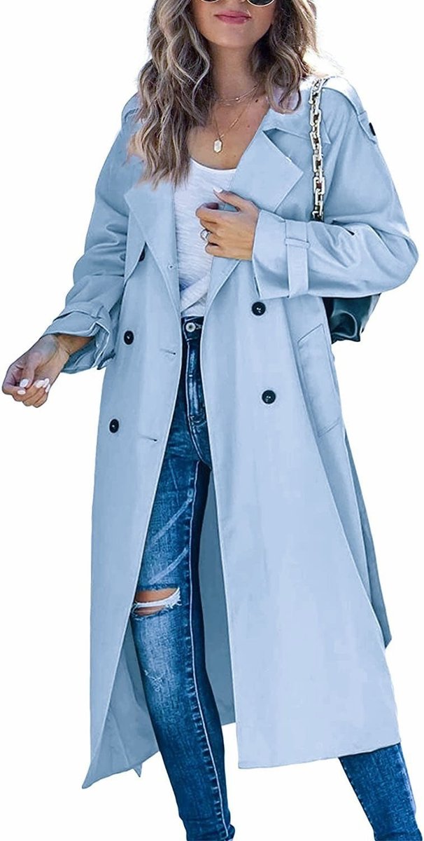 Sophie Oversized Double-Breasted Belted Trench Coat