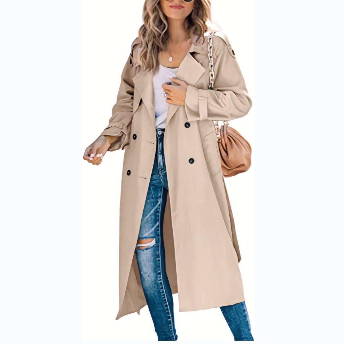 Sophie Oversized Double-Breasted Belted Trench Coat