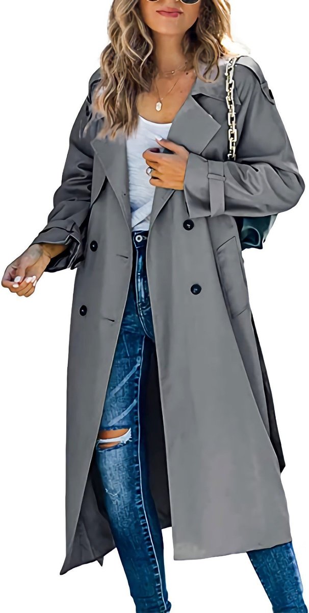 Sophie Oversized Double-Breasted Belted Trench Coat