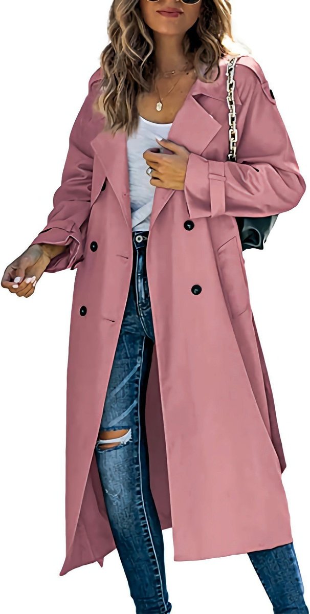 Sophie Oversized Double-Breasted Belted Trench Coat