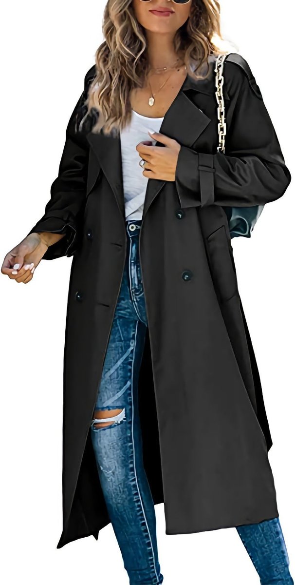 Sophie Oversized Double-Breasted Belted Trench Coat