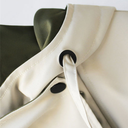 Hannah Oversized Waterproof Short Trench Coat with Double Collar