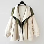 Hannah Oversized Waterproof Short Trench Coat with Double Collar