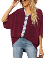 Luisa Oversized V-Neck Tunic with Geometric Embroidery