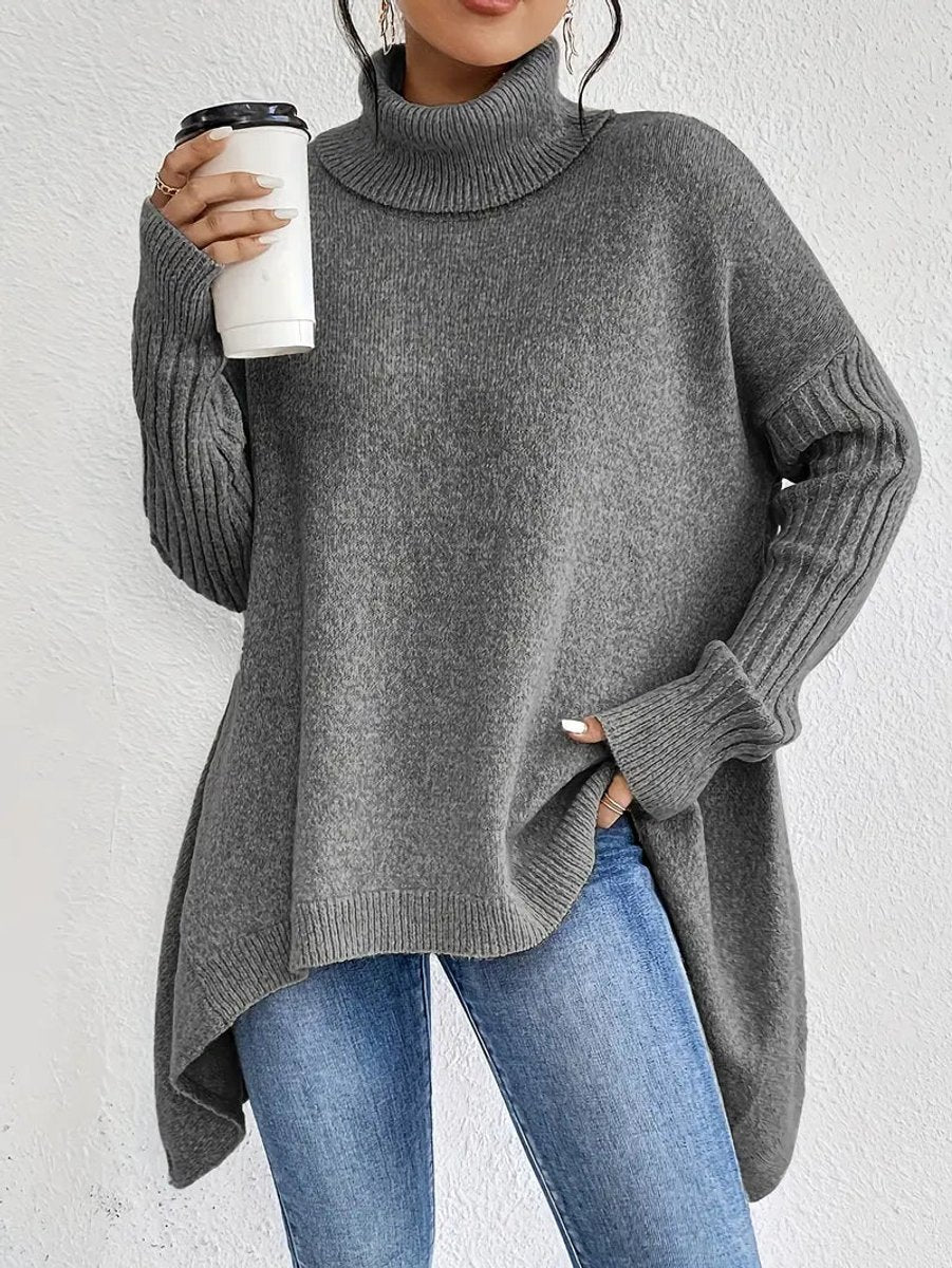 Greta Oversized Ribbed Turtleneck Sweater