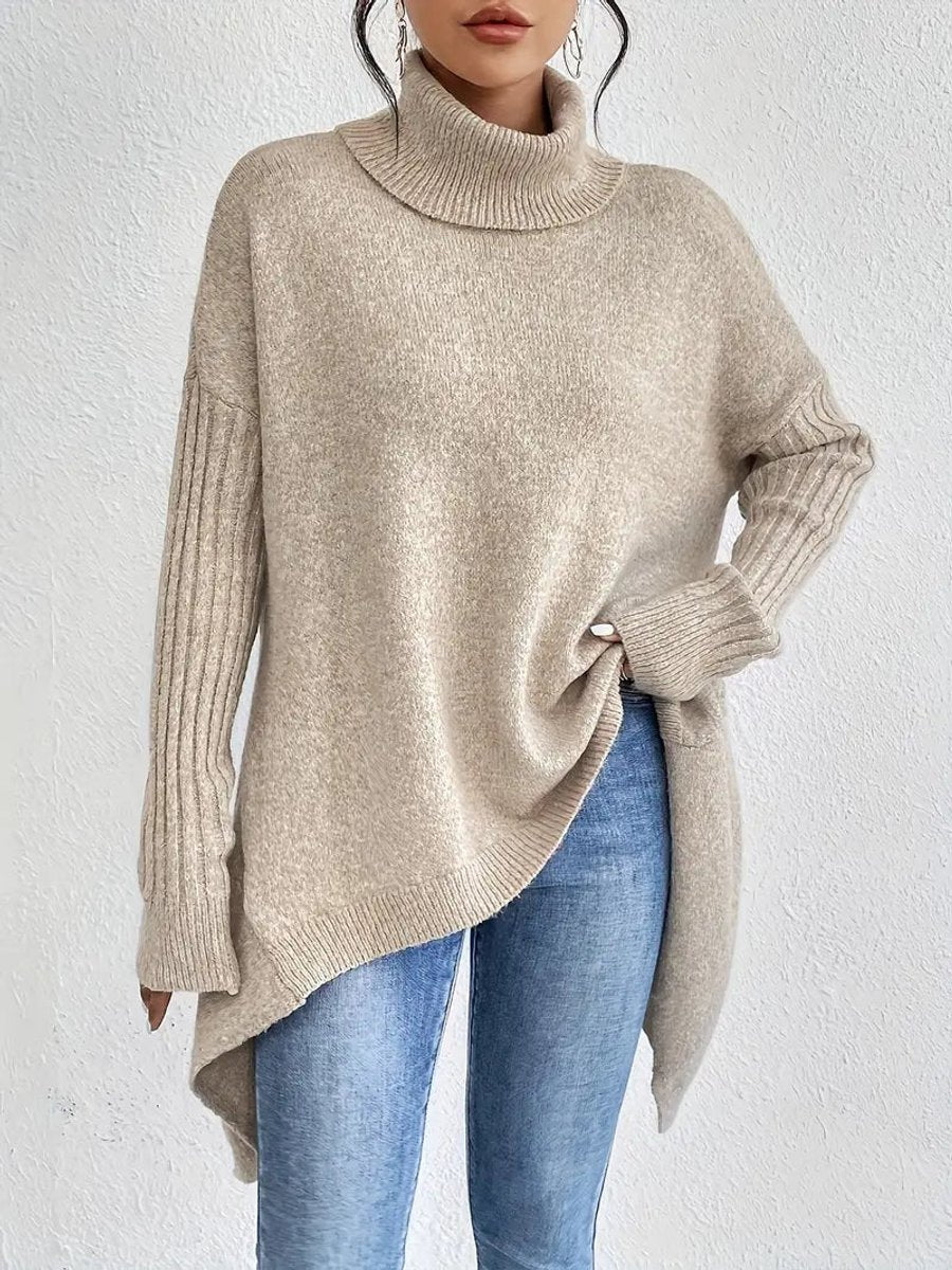 Greta Oversized Ribbed Turtleneck Sweater