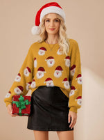 Lena Oversized Santa Print Christmas Sweater