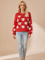 Lena Oversized Santa Print Christmas Sweater
