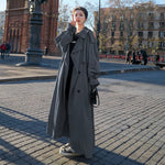Emilia Oversized Double-Breasted Belted Maxi Trench Coat