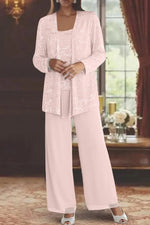 Elfriede Sequin Wide-Leg Three-Piece Suit Set