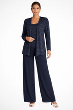 Elfriede Sequin Wide-Leg Three-Piece Suit Set