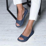 Elisabeth Peep-Toe Slingback Flat Summer Sandals