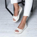 Elisabeth Peep-Toe Slingback Flat Summer Sandals