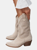 Clara Perforated Suede Knee-High Boots