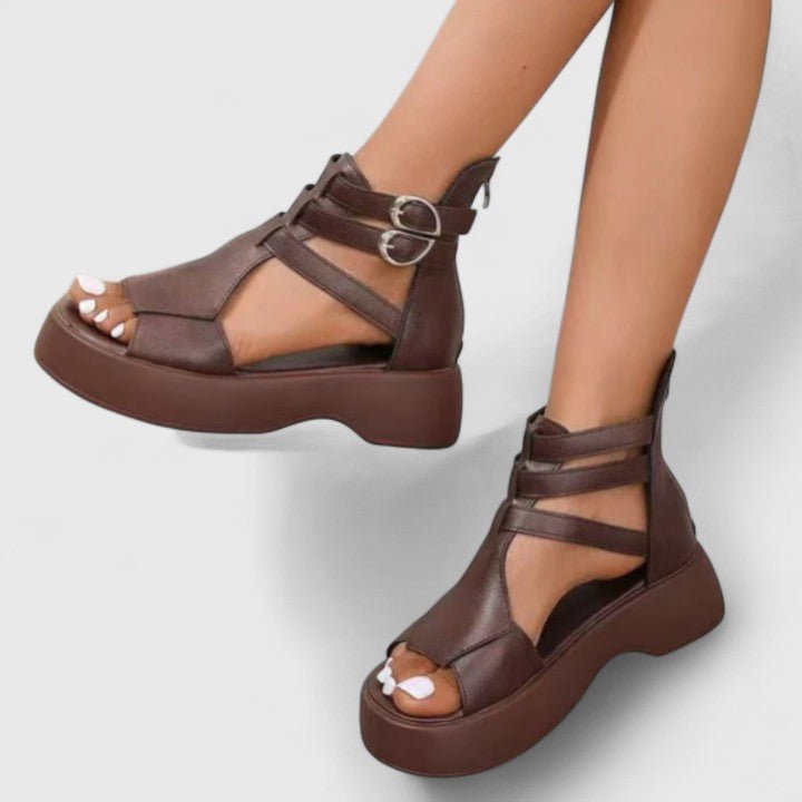 Sophie Crossover Strap Platform Sandals