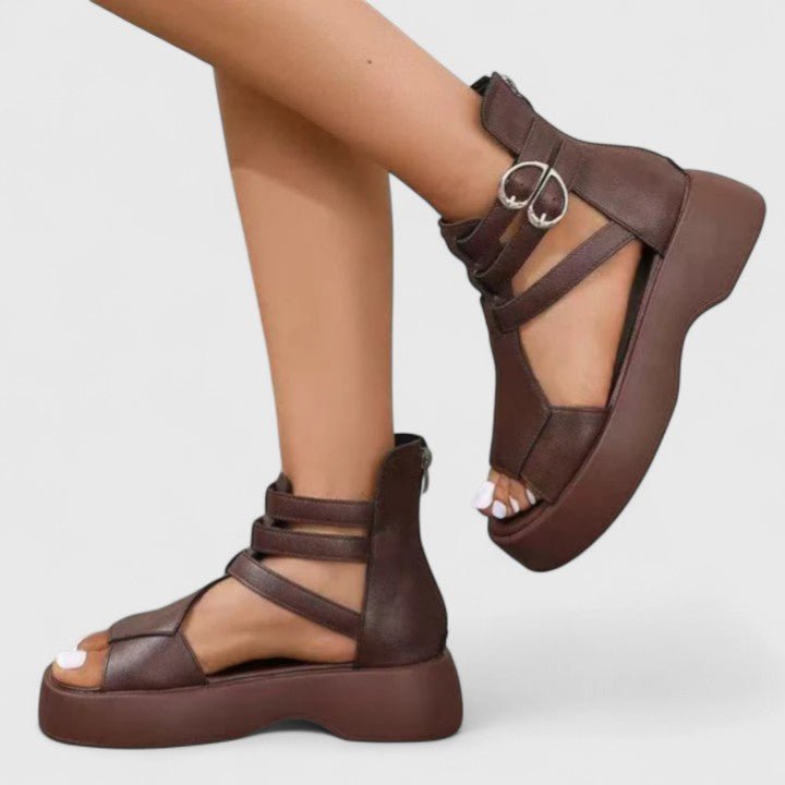 Sophie Crossover Strap Platform Sandals
